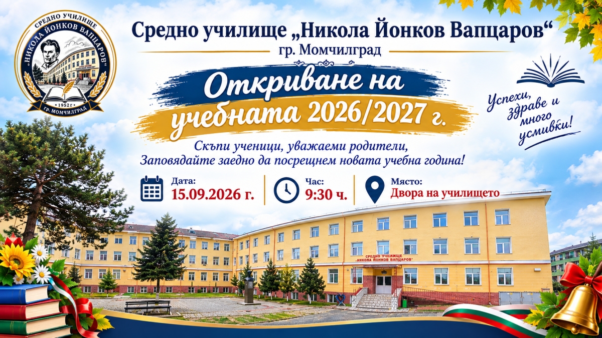 Откриване на учебната 2026/2027 година